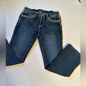 Shyanne Womens Bootcut Jeans Rhinestone Contrast Stitch Western Size 32 X 32